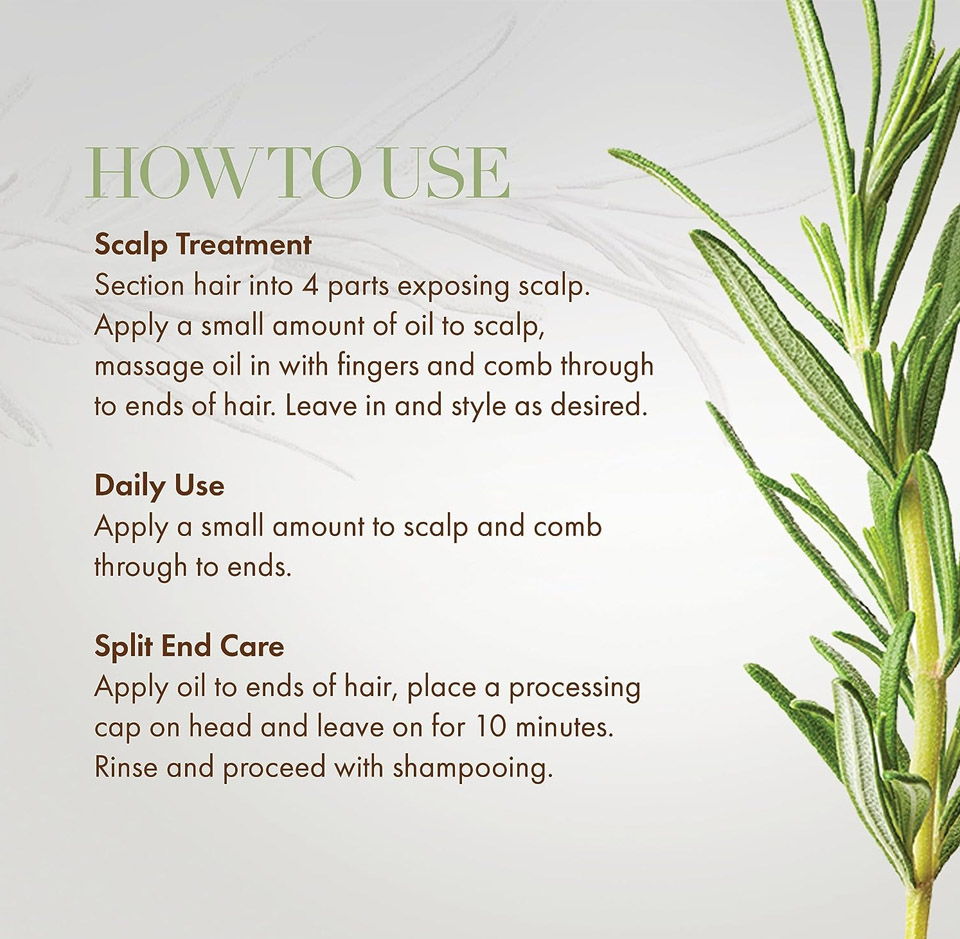 Mielle Rosemary Mint Scalp & Hair Strengthening Oil - How To Use