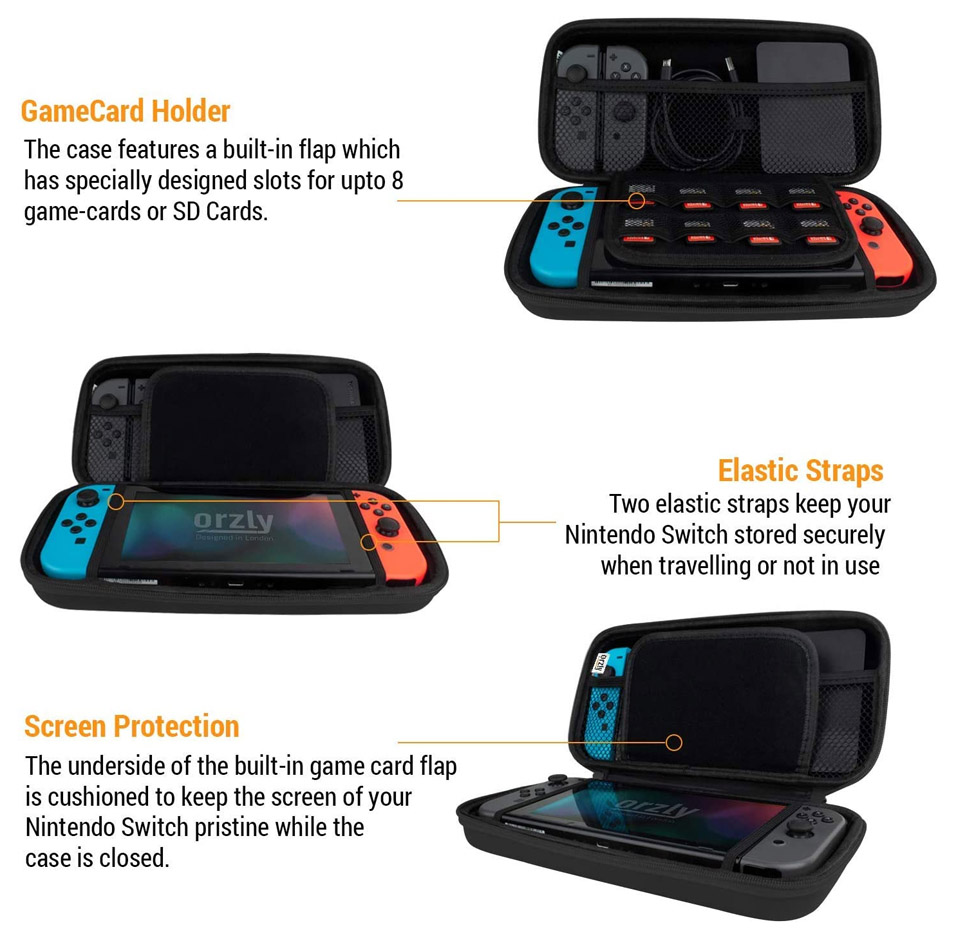 Orzly Nintendo Switch - Nintendo Switch OLED Protective Hard Portable Travel Carry Case