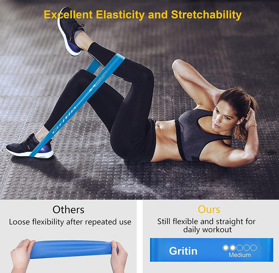 Gritin Durable Resistance Bands - Fitness Exercise Loop Bands