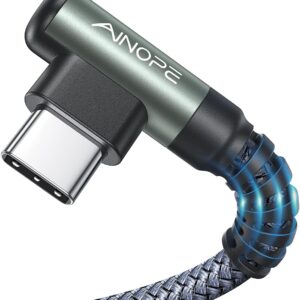 AINOPE USB-C Right Angle Nylon Braided Charger Cable (2-Pack - 2M)