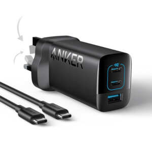 Anker 67W PIQ 3.0 Foldable Compact 3-Port USB-C Charger (With 5ft USB-C Cable Included)