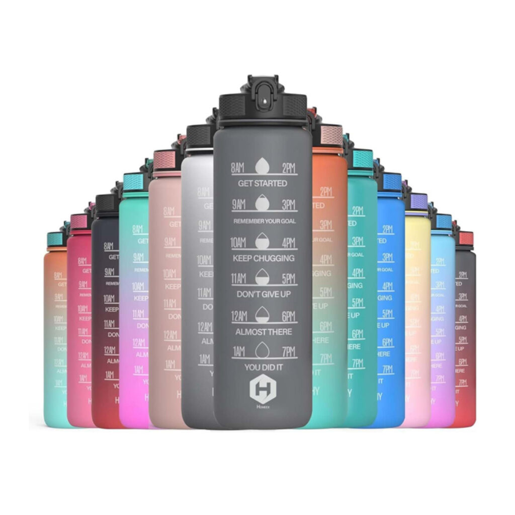 HOMEEX 1 Litre Motivational Fitness Sport Water Bottle