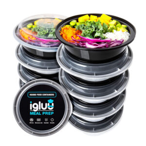 Igluu Round Plastic Meal Prep Containers (10-Pack)