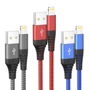Ofuca Braided 10FT/3M Fast Charging iPhone Charger Lightning Cable 3-Pack