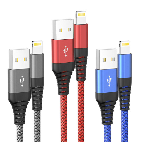 Ofuca Braided 10FT/3M Fast Charging iPhone Charger Lightning Cable 3-Pack