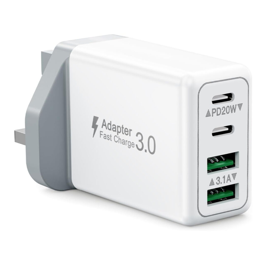 Suiwel 40W Fast 4-Port PD Power Adapter +QC Multi Mains Wall Charger