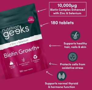 Nutrition Geeks Biotin Growth+ Hair Growth Supplement