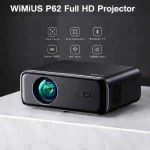 WiMiUS P62 Portable Keystone Bluetooth Projector