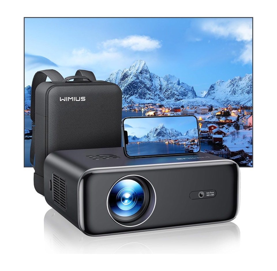 WiMiUS P62 Portable Keystone Bluetooth Projector